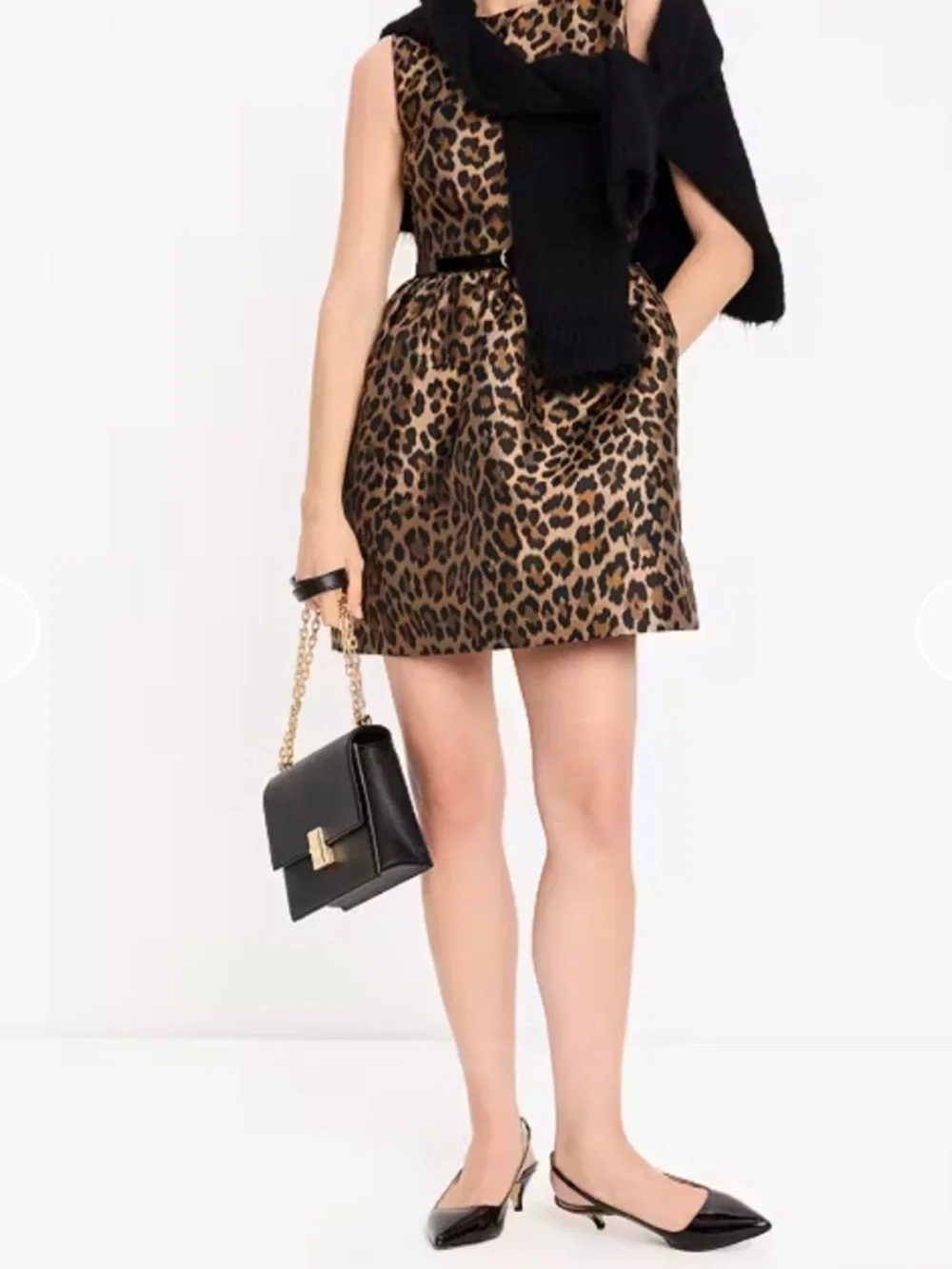 Classic Leopard Brocade Dress